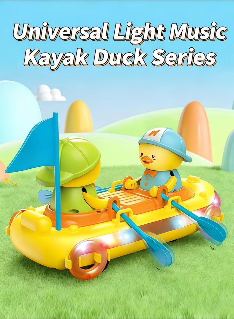 XiuWoo Baby Educational Electric Omnidirectional Duck Raft Toy, Yellow Duck Rowboat with Lights & Music, 27×18×13cm Safe ABS Material, Auto-Steer on Collision + Simulated Oar Interaction, 450g Lightweight, Sensory-Cognitive Training, Ideal Gift for 1-3-Year-Old Toddlers - Image 5