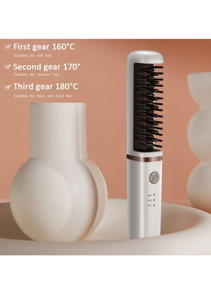 Captaintech Portable Usb Rechargeable Hair Straightening Comb Wireless Curling Iron - Image 3