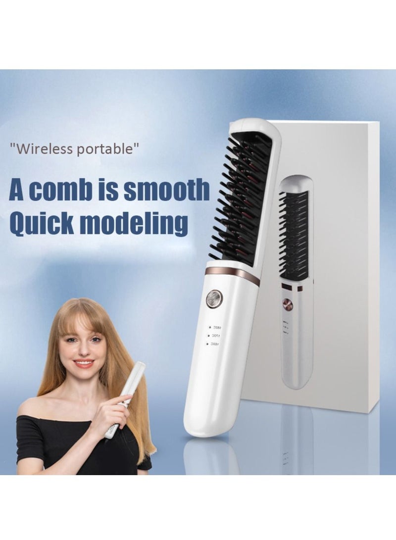 Captaintech Portable Usb Rechargeable Hair Straightening Comb Wireless Curling Iron - Image 5