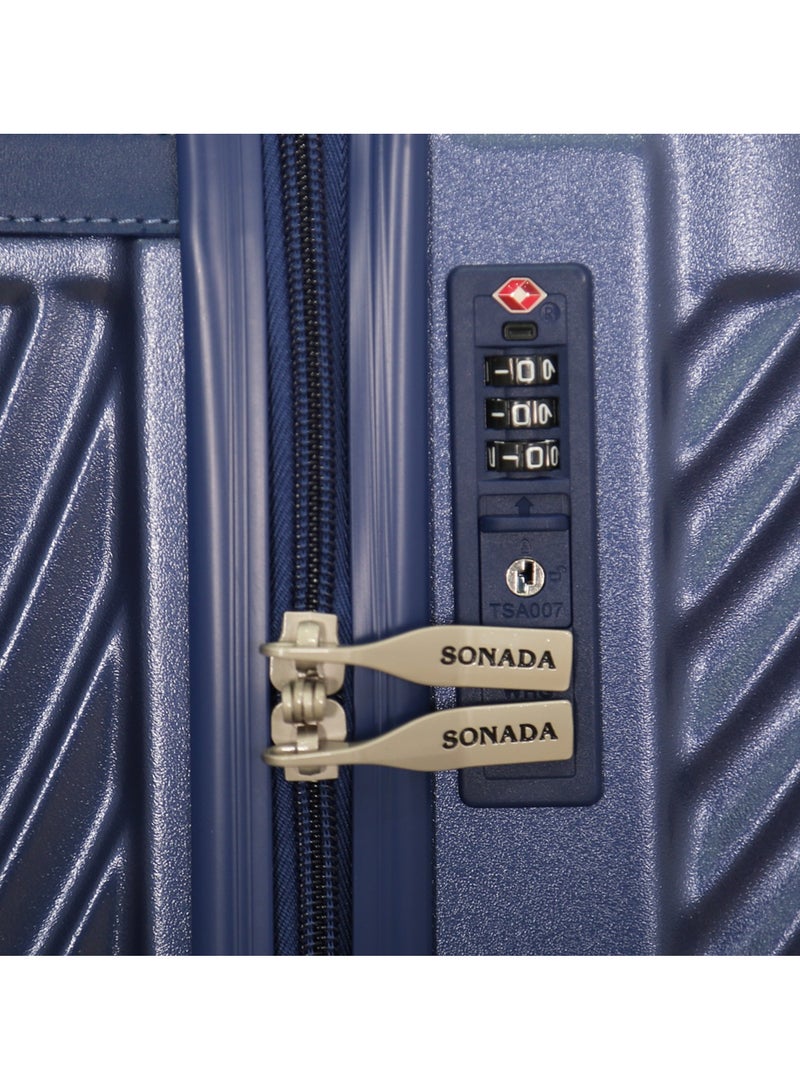 Sonada Hardshell Luggage Trolley Bag 3 pcs Set,Blue - Image 5