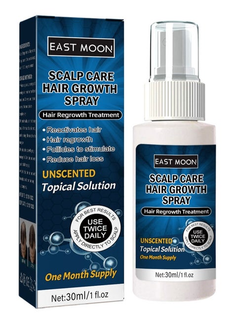 Men's Scalp Care Hair Regrowth Spray, Hair Regrowth Treatment, Re-activates Hair, Stimulates Hair Follicles, Reduces Hair Loss,For Men Damaged Hair Regrowth Hair Repair Spray 30ml