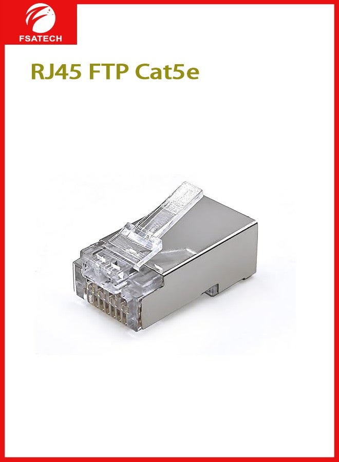 FSATECH 100 قطعة في علبة RJ45 FTP Cat5E 1U موصل 8P8C إيثرنت شبكة Cat5E وحدات شبكة كابل موصل قابس - Image 1