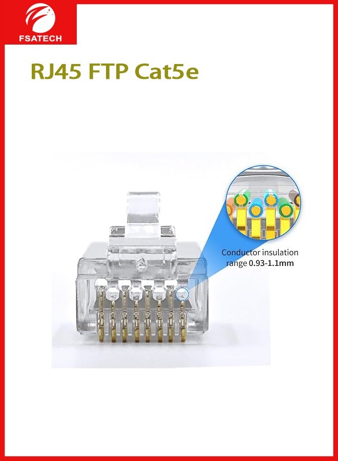 FSATECH 100 قطعة في علبة RJ45 FTP Cat5E 1U موصل 8P8C إيثرنت شبكة Cat5E وحدات شبكة كابل موصل قابس - Image 2