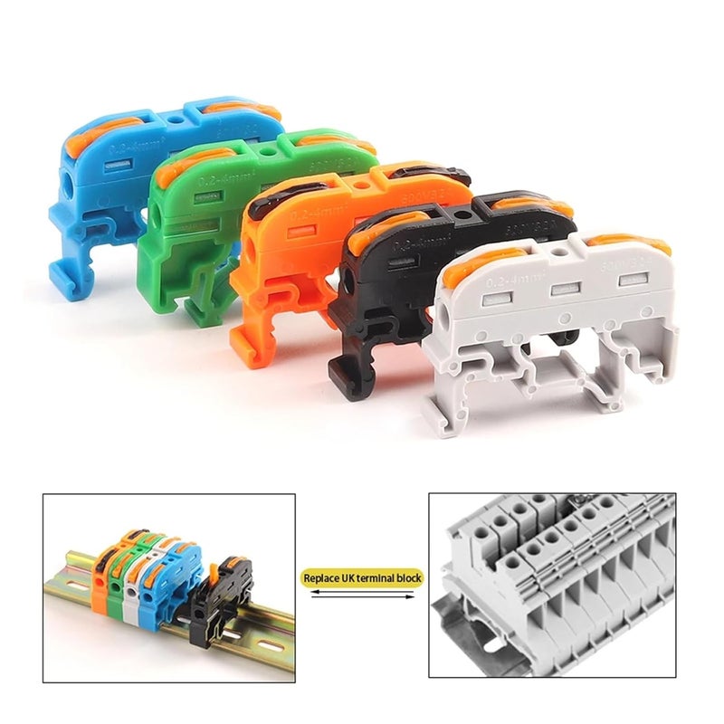 211BL Compact Quick Wire Connector 50PCS Din Rail Press Terminal Block - Image 3