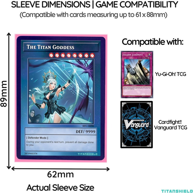 TitanShield (150 Sleeve/Bubblegum Pink) Small Japanese Sized Trading Card Sleeves Deck Protector Compatible with Yu-Gi-Oh, Cardfight Vanguard & More - Image 4