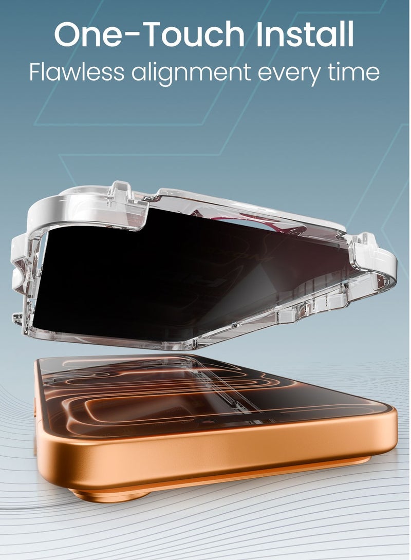 Moxedo Ultra Shield Premium Tempered Glass Screen Protector 9H Hardness Privacy for iPhone 17 Pro 6.3-inch 2025 Full Coverage Anti-Spy Protection with Auto-Align Easy Applicator - Image 5