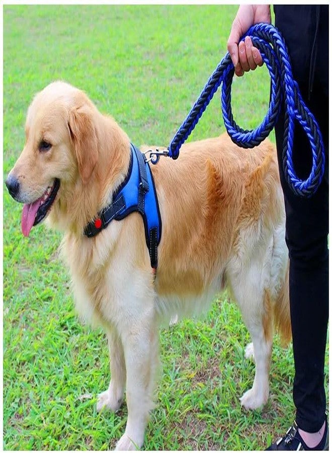 BohoBark Dog Harness Adjustable Reflective Heavy Duty Control Handle, Black, Large Size Blue -Black Colour - Image 5