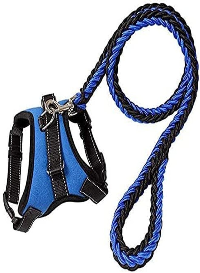 BohoBark Dog Harness Adjustable Reflective Heavy Duty Control Handle, Black, Large Size Blue -Black Colour - Image 1