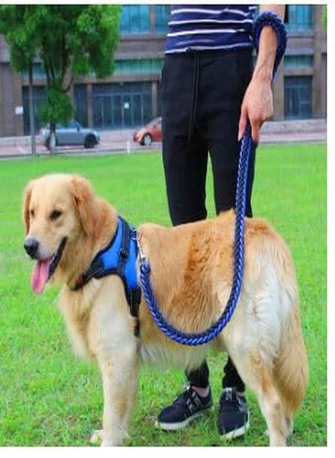 BohoBark Dog Harness Adjustable Reflective Heavy Duty Control Handle, Black, Large Size Blue -Black Colour - Image 4