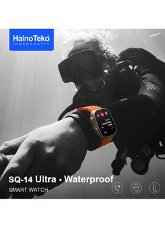 هينو تيكو ساعة ذكية HainoTeko SQ-14 فائقة المقاومة للماء مع شاشة AMOLED كبيرة وعمر بطارية 10 أيام و3 أشرطة مصممة للسيدات والرجال باللون الأسود  - Image 4