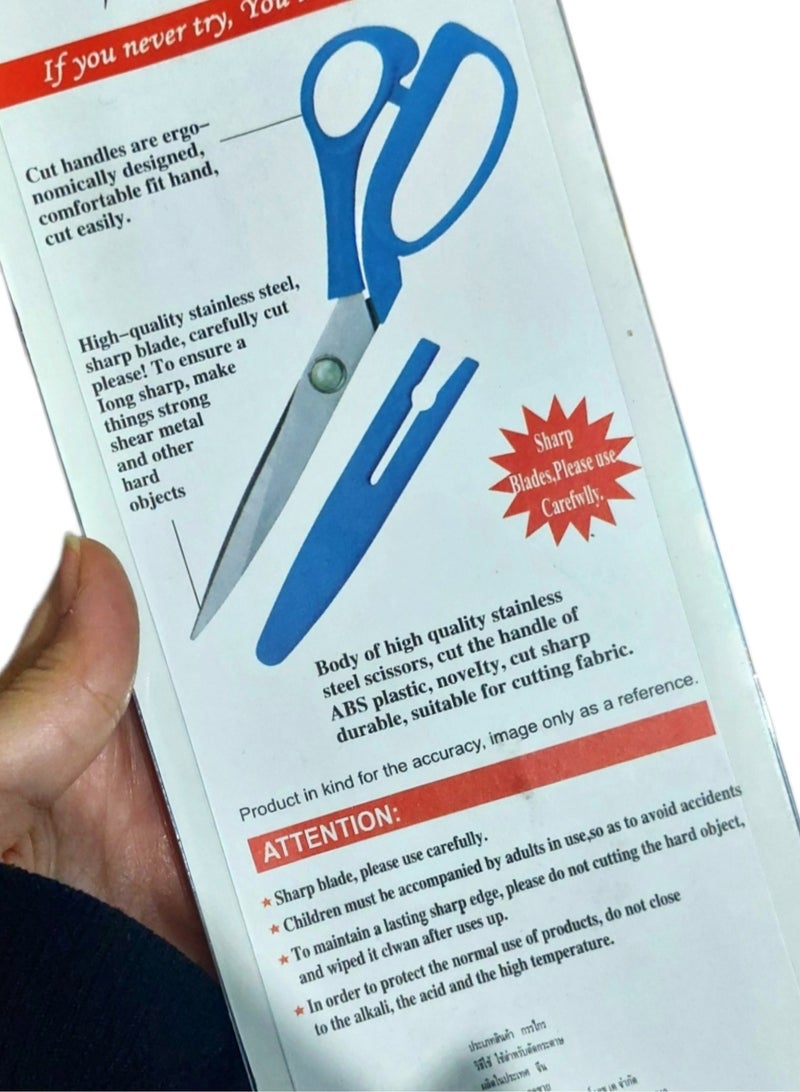 Generic Sharp high quality stainless steel scissors with plastic cover  - Image 4