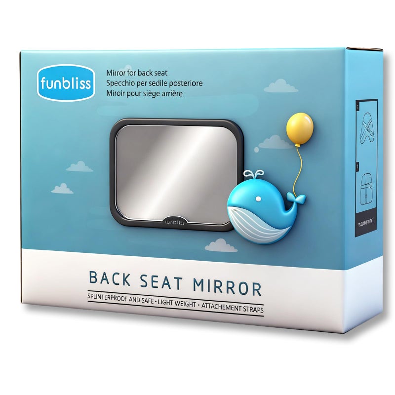 Funbliss Baby Car Mirror Safely Monitor,Car Mirror Baby Rear Facing Seatï¼ŒNo Assembly Required, Saferï¼ŒBest Newborn, Shatterproof - Image 1