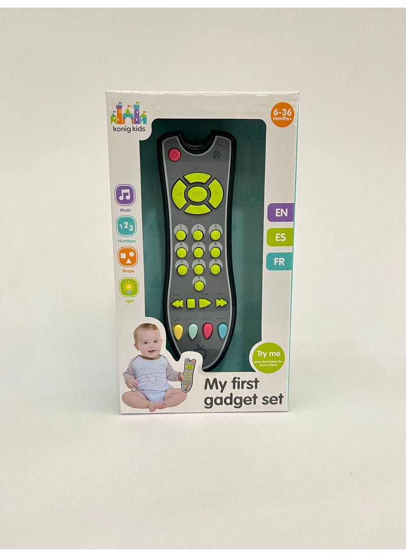 Multilingual Simulation Baby Toy Early Education Remote Gray-Window Box 145g 