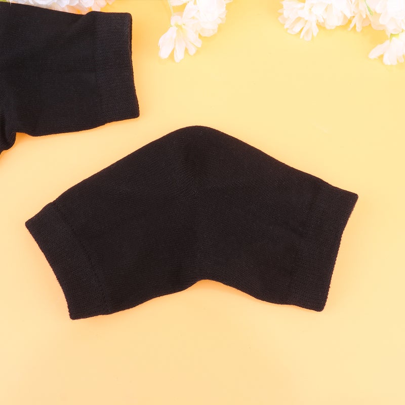 2 Pairs Anti-crack Heel Socks Gel Heel Protector Moisturizing Socks Exfoliating Ankle Socks (Black) - Image 1