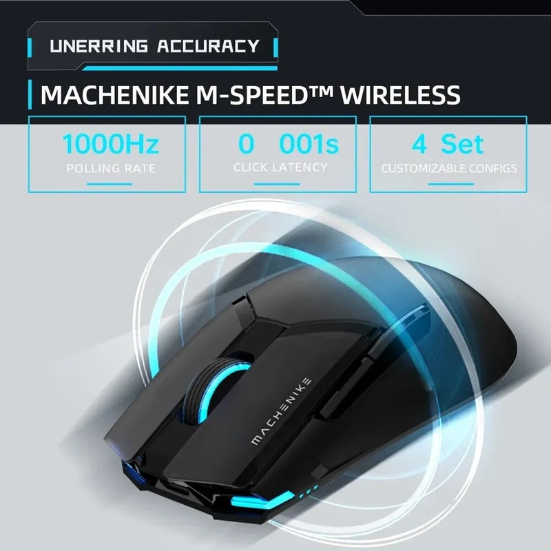 Machenike M7 Pro Gaming Mouse, USB Wired and 2.4G Wireless, PAW3395, 26000 Dpi, 650 Ips, 7 Buttons, 74g, Rgb, for PC, Laptop - Image 4