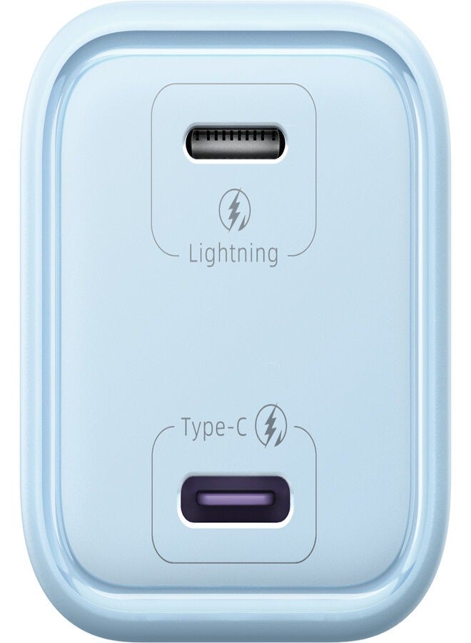 محول طاقة  ثنائي المنافذ PD30W صغير الحجم محمول للشحن السريع من النوع C + Lightning، شاحن حائط لأجهزة أبل/أندرويد . AC30SA - Image 2