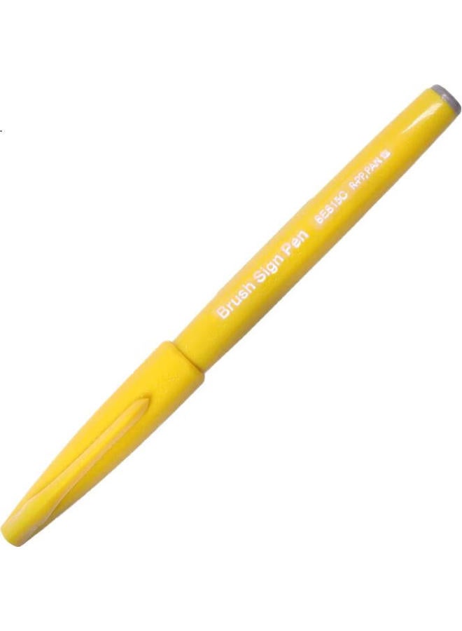 Pentel Colorful Soft Brush Pen, Elastic Tip Water-Based Pen, For Journaling, Letters, And Greeting Cards, Ses15C Yellow/Single Pen - Image 3