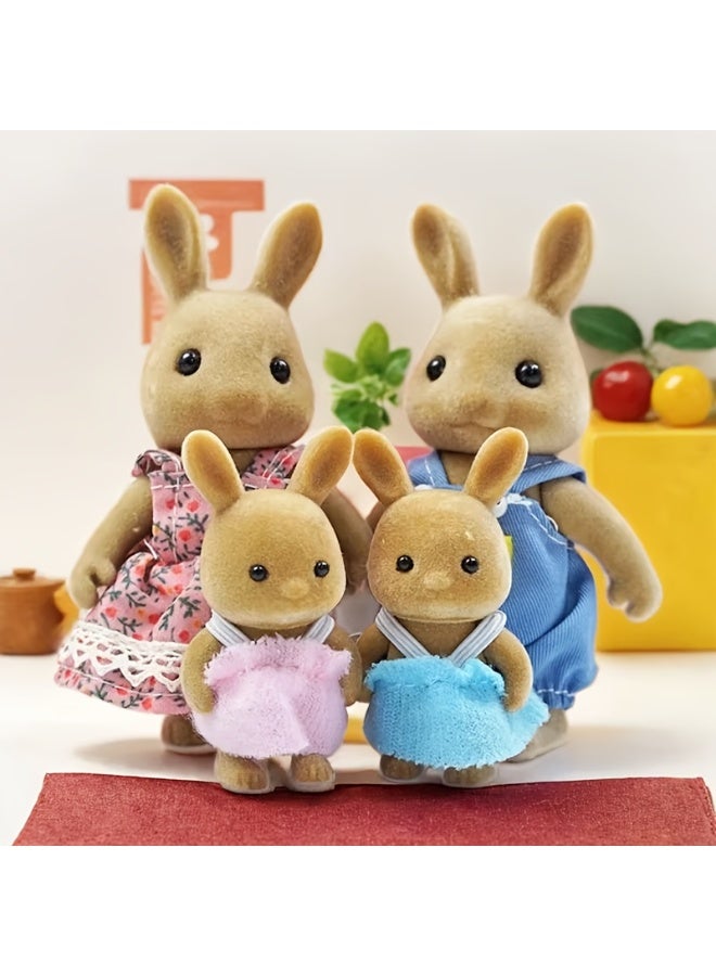Flocked Rabbit Family Doll Set, Unisex Birthday & Holiday Gift for Boys and Girls - Image 4