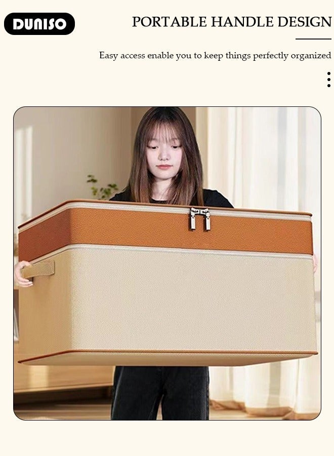 DUNISO Closet Storage Box with Zipper Lid, Folding Wardrobe Clothes Storage Box with Handle, Cube Storage Bins Closet Storage Basket for Clothing, T-Shirt, Jeans, Sweaters, Toys & Books - Image 5