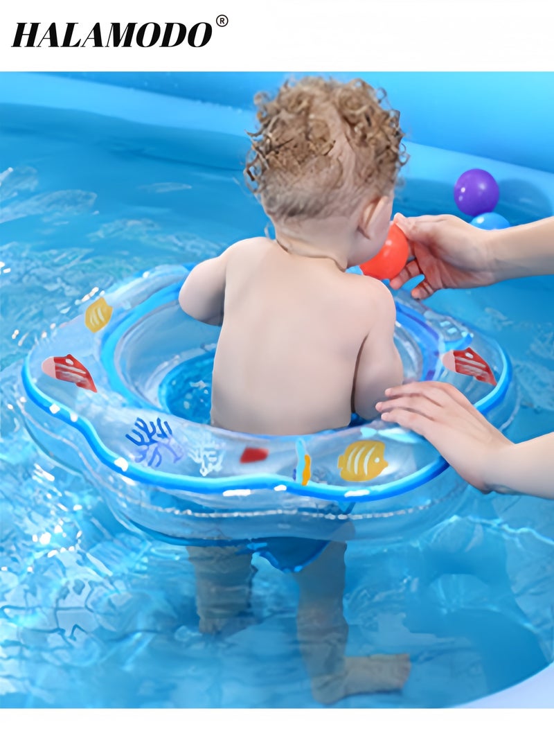 HALAMODO Baby Swimming Ring Floats with Safety Seat Double Airbag Swim Rings for Babies Kids Swimming Float Baby Floats for Pool Swim Training Aid Kids PVC Pool Floats for Toddlers of 6-12 Months - Image 3