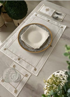Generic A decorative tablecloth set for the dining table made of linen consisting of 3 pieces  - Image 1