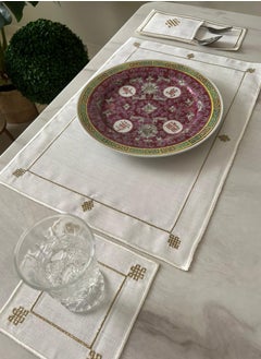 Generic A decorative tablecloth set for the dining table made of linen consisting of 3 pieces  - Image 4