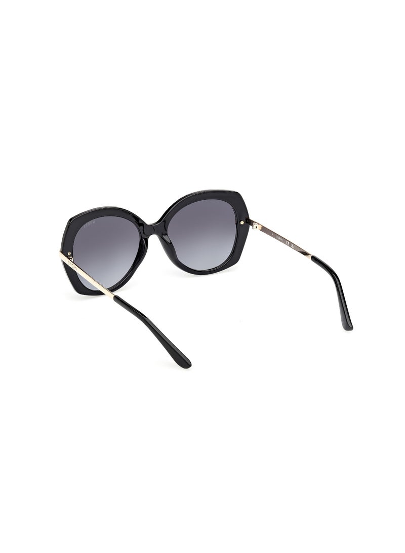 GUESS FULL RIM FEMALE ROUND BLACK INJECTED SUNGLASSES - Image 3