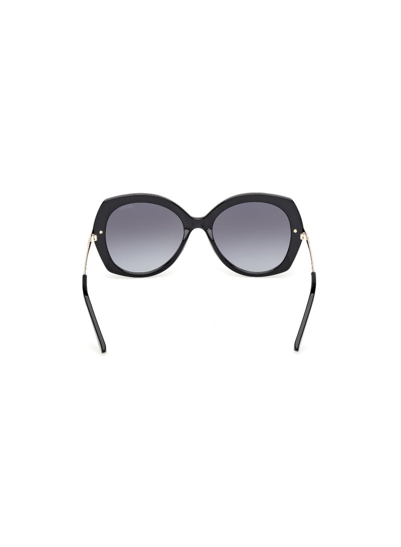 GUESS FULL RIM FEMALE ROUND BLACK INJECTED SUNGLASSES - Image 4