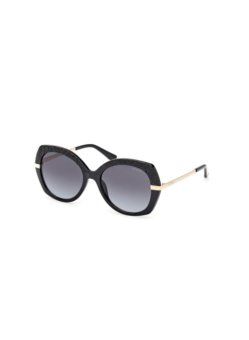 GUESS FULL RIM FEMALE ROUND BLACK INJECTED SUNGLASSES - Image 1