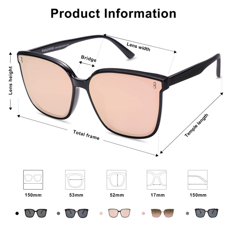 SOJOS Sunglasses for Women Men Vintage Style Shades SJ2157,Black/Pink - Image 5