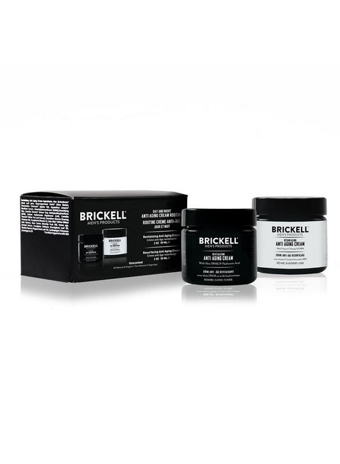 Brickell Men'S Day And Night Anti Aging Cream Routine Natural And Organic Unscented Skincare Gift Set