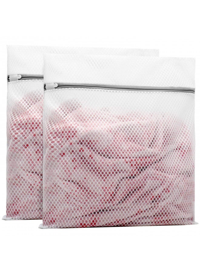 Muchfun 2Pcs Durable Honeycomb Mesh Laundry Bags for Delicates 24 x 24 Inches (2 XX-Large)  - Image 1