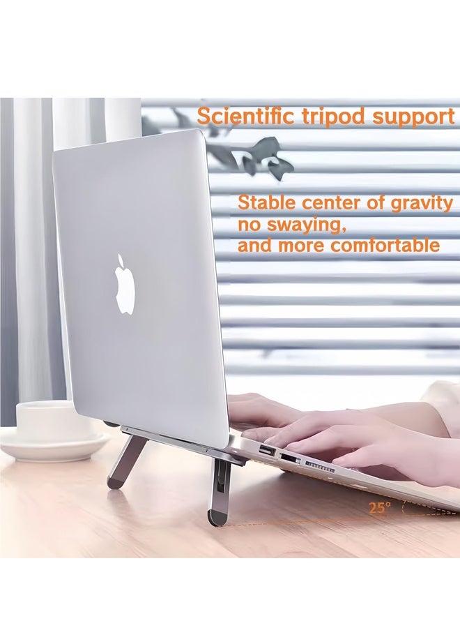 White Adjustable Foldable Ergonomic Laptop Cooling Stand Anti Slip Holder For 10-17 Inch Laptops Tablets - Image 5