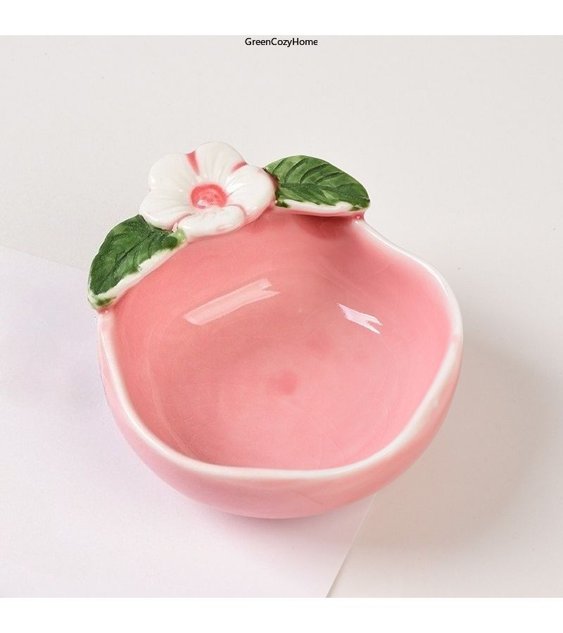Ceramic Facial Mask Bowl Grass Green Mixing Plate Kitchen Seasoning Dish - Image 1