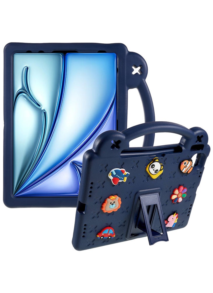 جراب EVA بتصميم كرتوني مع حامل لجهاز iPad Air 11 (2025)/(2024) اللوحي - أزرق داكن - Image 1