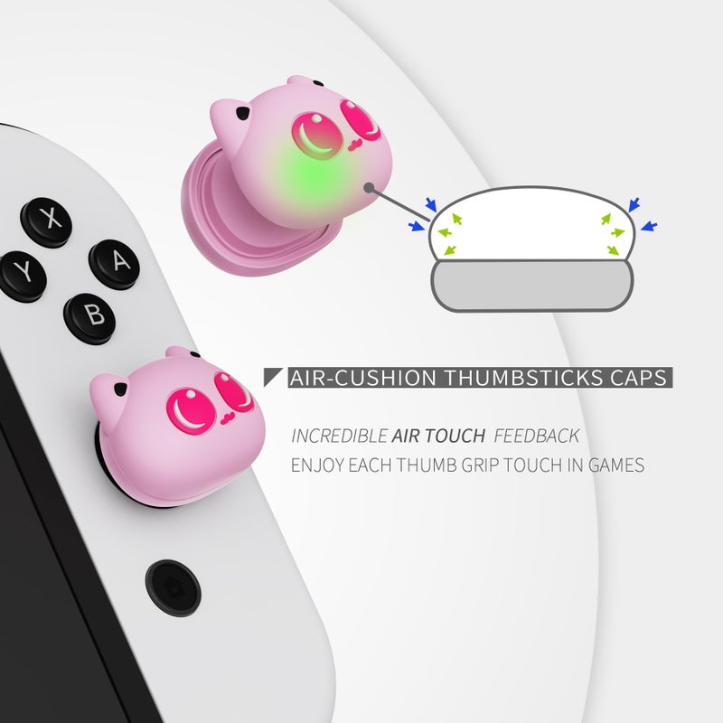PlayVital Thumbs Cushion Caps Thumb Grip Caps for Nintendo Switch, Joystick Cover for Nintendo Switch Lite, Thumbstick Grips for OLED Joycon - PP & VV the Kitten - Image 2