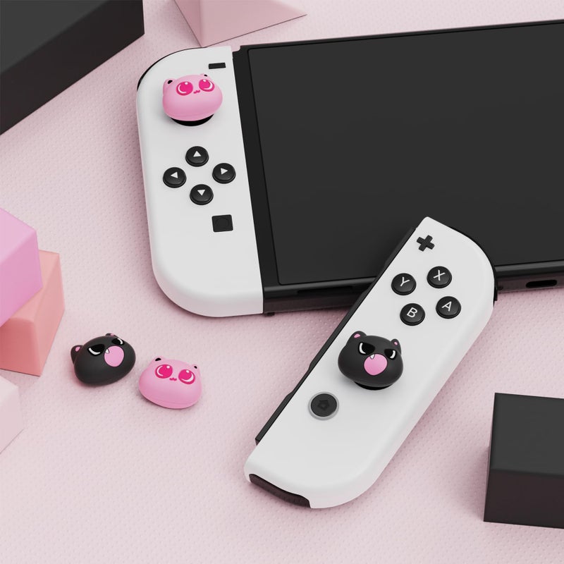 PlayVital Thumbs Cushion Caps Thumb Grip Caps for Nintendo Switch, Joystick Cover for Nintendo Switch Lite, Thumbstick Grips for OLED Joycon - PP & VV the Kitten - Image 3
