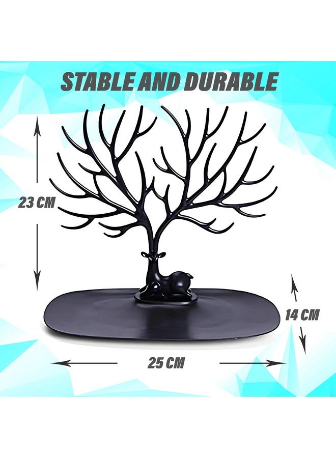 Kuber Industries Kuber Industries Deer Tree Stand|Plastic Key Holder|Creative Sika Deer Tree Organizer for Sunglasses|Keys|Wallet (Black)  - Image 3