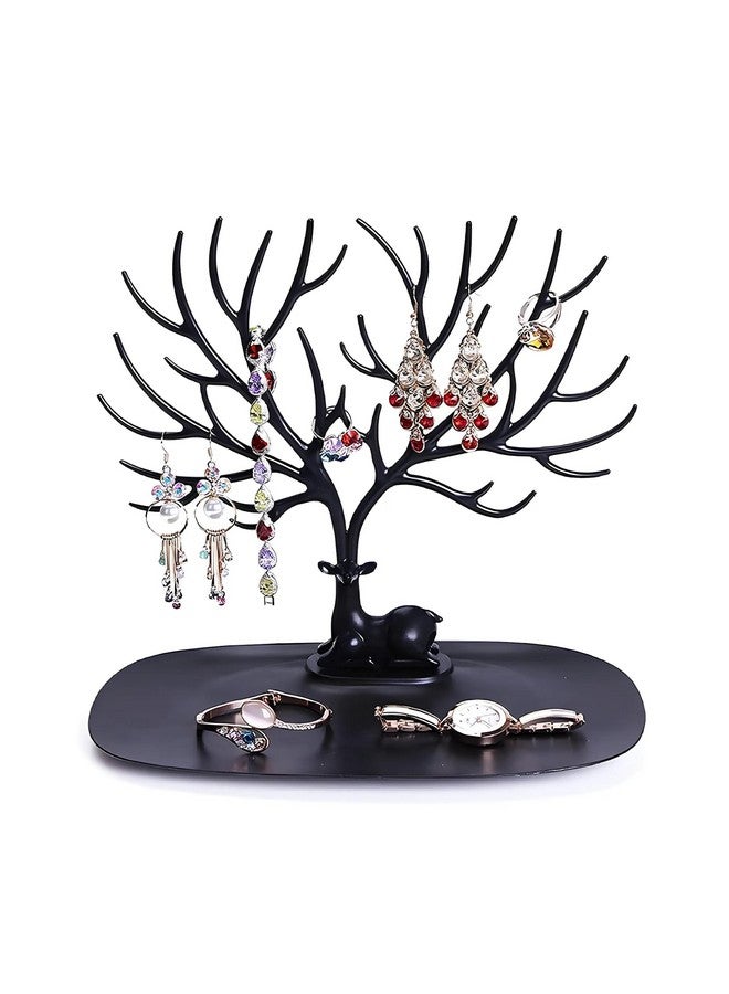 Kuber Industries Kuber Industries Deer Tree Stand|Plastic Key Holder|Creative Sika Deer Tree Organizer for Sunglasses|Keys|Wallet (Black)  - Image 5