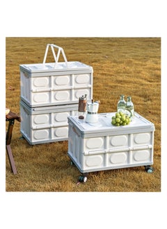 Outdoor Storage Box Grocery Cart On Wheels Plastic Durable Mobile Storage Bin with Lid 65L Big Capacity Collapsible Crate Hauling Utility Cart Rolling Cart for Camping Shopping - pzsku/Z00B80C868266D4269E4CZ/45/_/1731290733/e38dec82-6d07-454b-9166-75b9be8abd1d