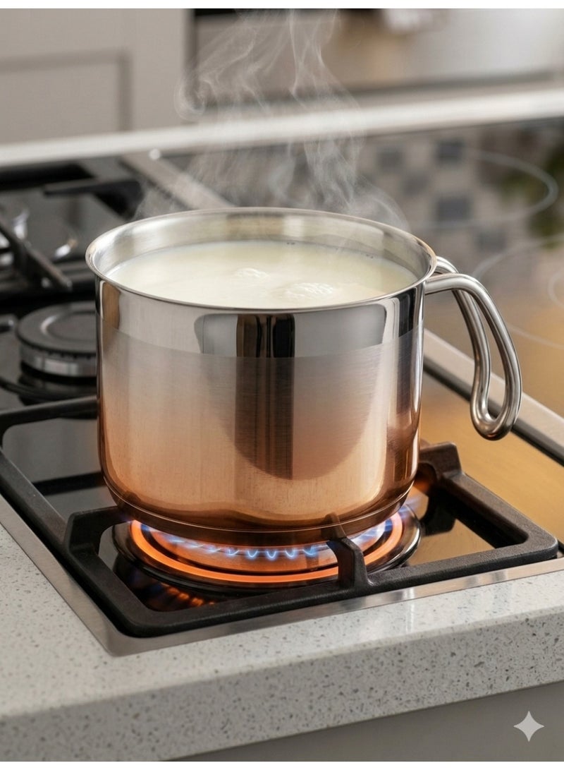 Mister Cook Chefline Stainless Steel 18/10 Milk Pot 14 cm – Premium Stainless Steel Saucepan with Even Heat Distribution - Image 3