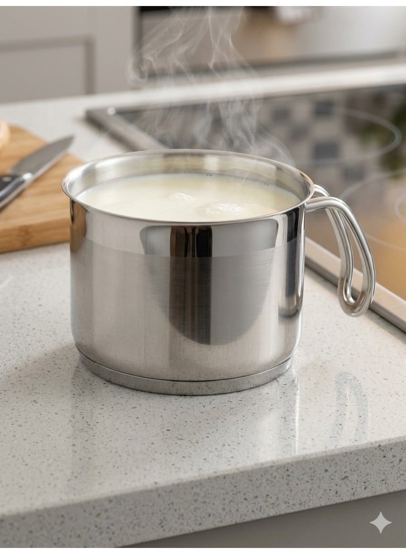 Mister Cook Chefline Stainless Steel 18/10 Milk Pot 14 cm – Premium Stainless Steel Saucepan with Even Heat Distribution - Image 2