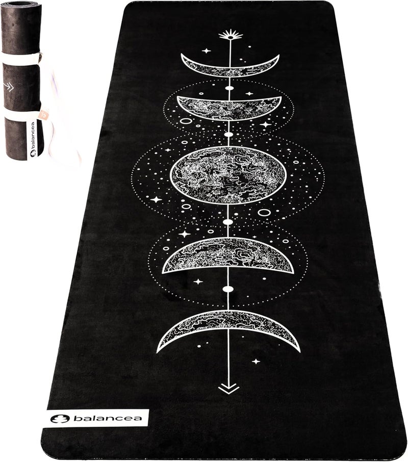 Balancea Yoga Mat with Strap - 5mm Non-Slip Suede & TPE - Eco-Friendly Black Fitness Mat for Home Gym, Pilates, Hot Yoga, and Meditation - 72 x 24 inches - Image 1