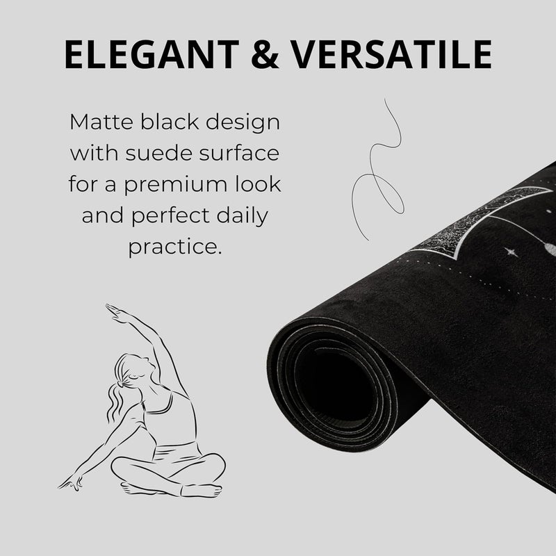 Balancea Yoga Mat with Strap - 5mm Non-Slip Suede & TPE - Eco-Friendly Black Fitness Mat for Home Gym, Pilates, Hot Yoga, and Meditation - 72 x 24 inches - Image 3