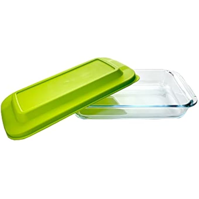 ريحني صينية خبز زجاجية مستطيلة بغطاء 1 لتر - Image 4