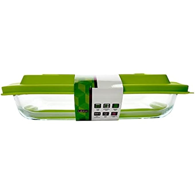 ريحني صينية خبز زجاجية مستطيلة بغطاء 1 لتر - Image 5