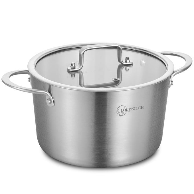 TRIPLY 3 QUARTS STAINLESS STEEL INDUCTION COOKING POTSMALL STOCK POTSAUCE POT WITH LIDDISHWASHER AND OVEN SAFE