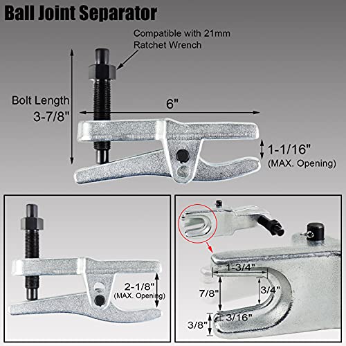 YSTOOL Front End Service Tool Set with Automotive Ball Joint Separator Tie Rod End Puller Pitman Arm Remover 5 PCS Removal Splitter Kit for Car SUV Light Truck Pickup - Image 3