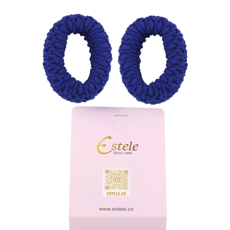 Estele hair Estele Black Color Satin Hair Scrunchies Rubber Bands for Womengirls Pack of 2 - Image 3
