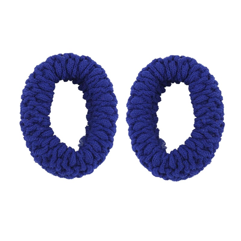 Estele hair Estele Black Color Satin Hair Scrunchies Rubber Bands for Womengirls Pack of 2 - Image 1